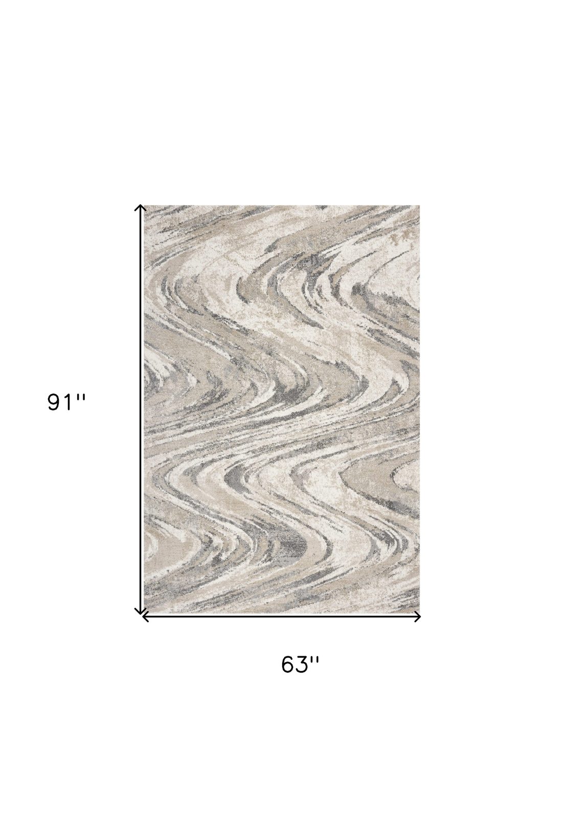 5′ X 8′ Gray And Tan Abstract Area Rug
