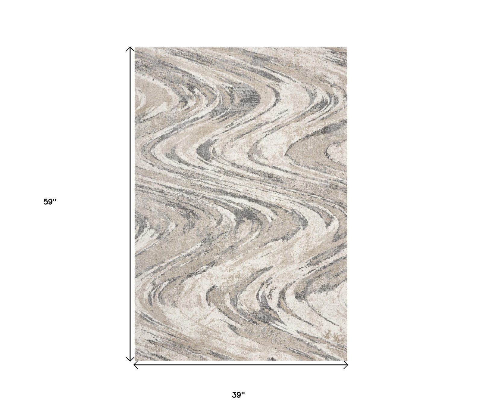 3′ X 5′ Gray And Tan Abstract Area Rug