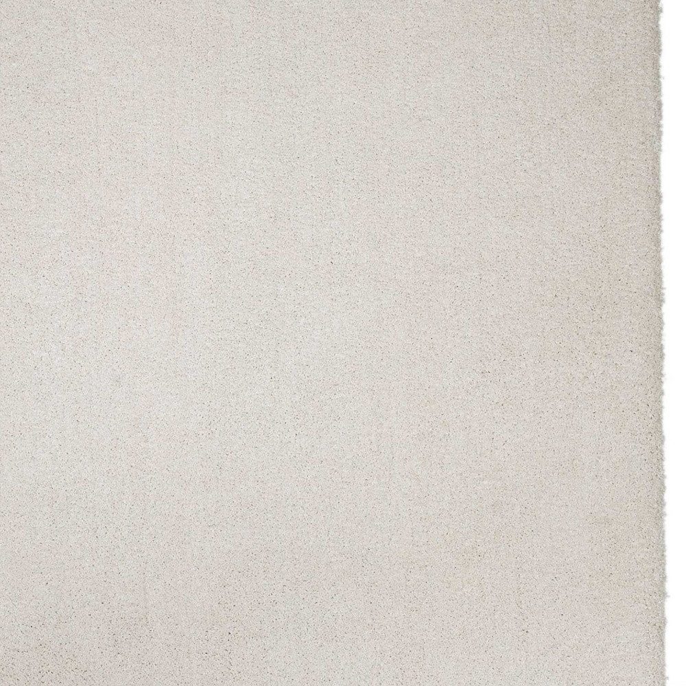 8′ Ivory Shag Hand Woven Runner Rug