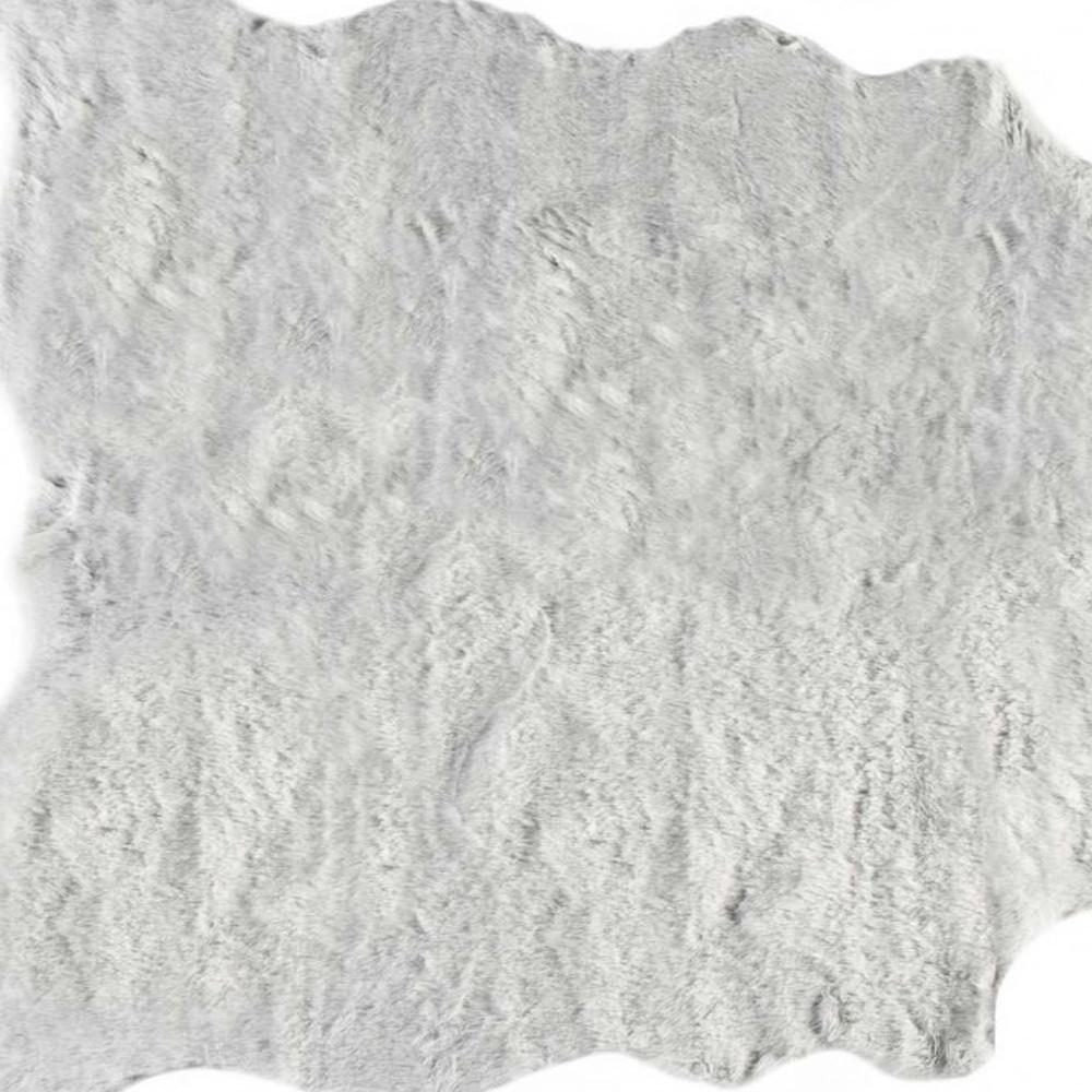 4′ X 5′ Gray Faux Fur Washable Area Rug