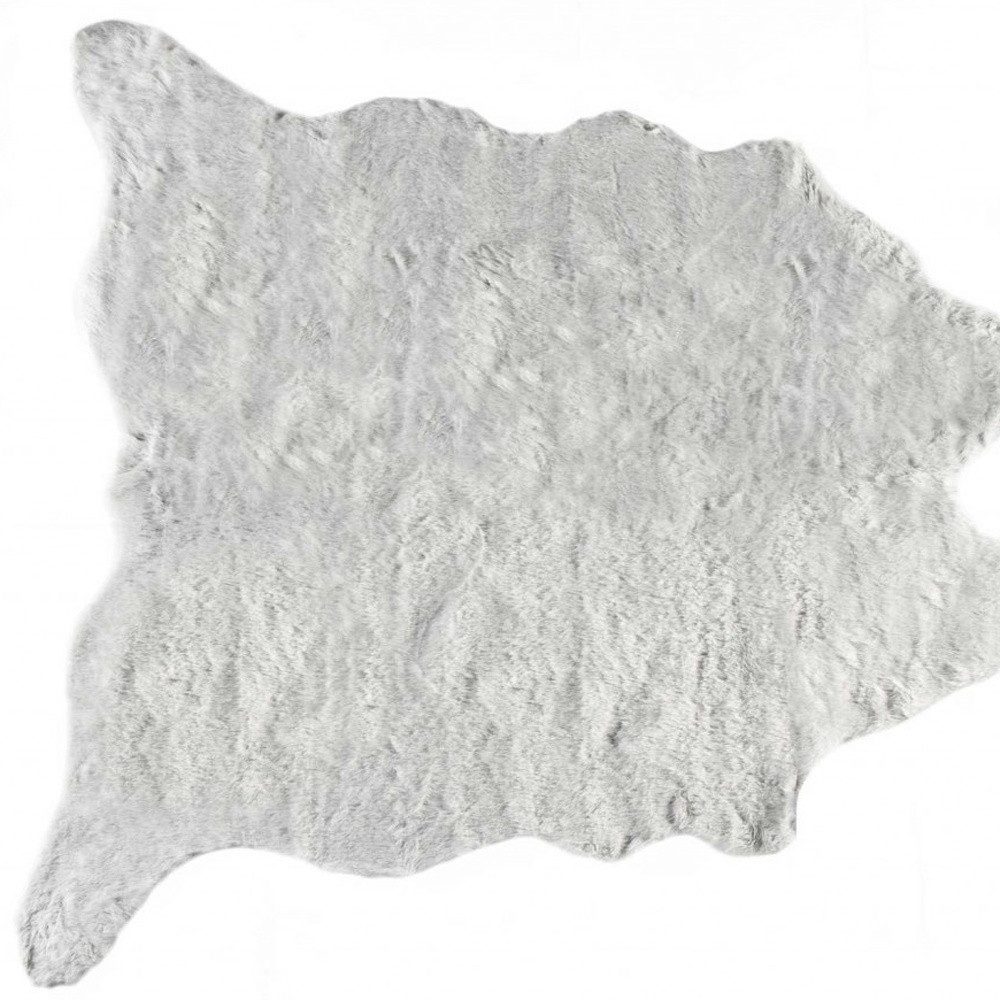 4′ X 5′ Gray Faux Fur Washable Area Rug