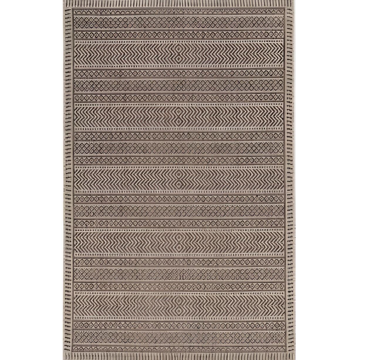 3′ X 4′ Brown Geometric Indoor Outdoor Area Rug