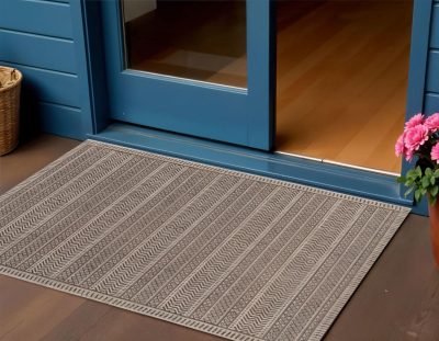 3′ X 4′ Brown Geometric Indoor Outdoor Area Rug
