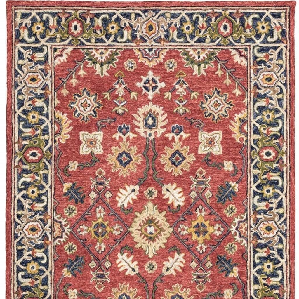 4′ X 6′ Red And Blue Bohemian Area Rug