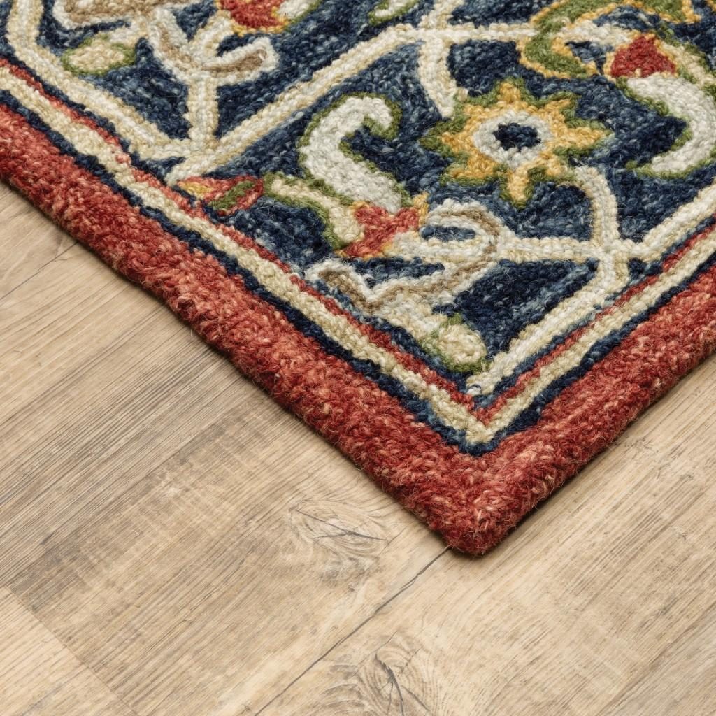 4′ X 6′ Red And Blue Bohemian Area Rug