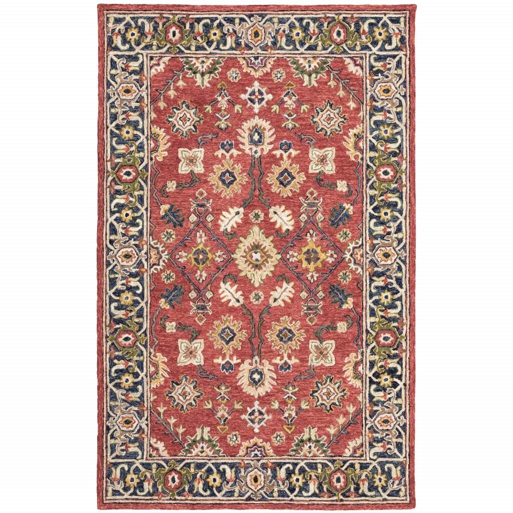 5′ X 8′ Red And Blue Bohemian Area Rug
