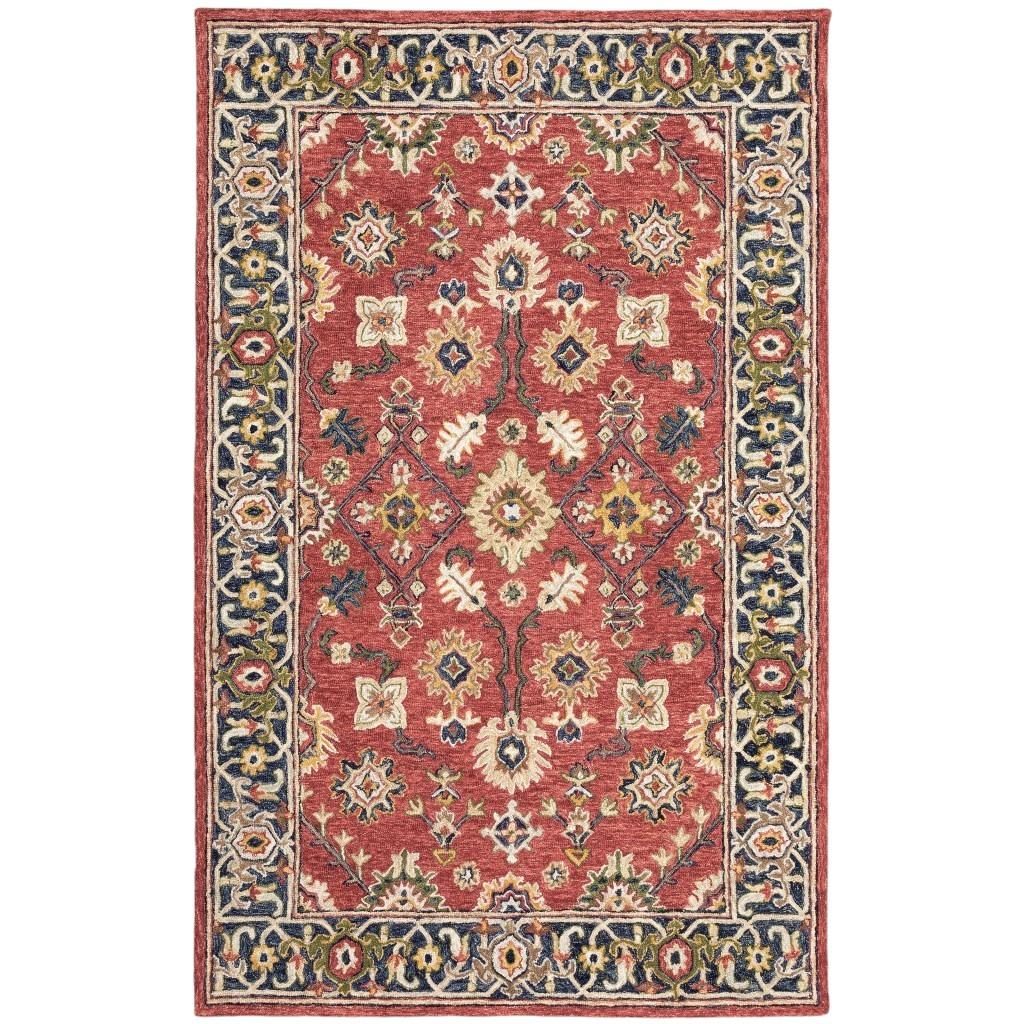 8′ X 10′ Red And Blue Bohemian Area Rug