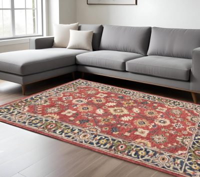 8′ × 10′ Red And Blue Bohemian Area Rug