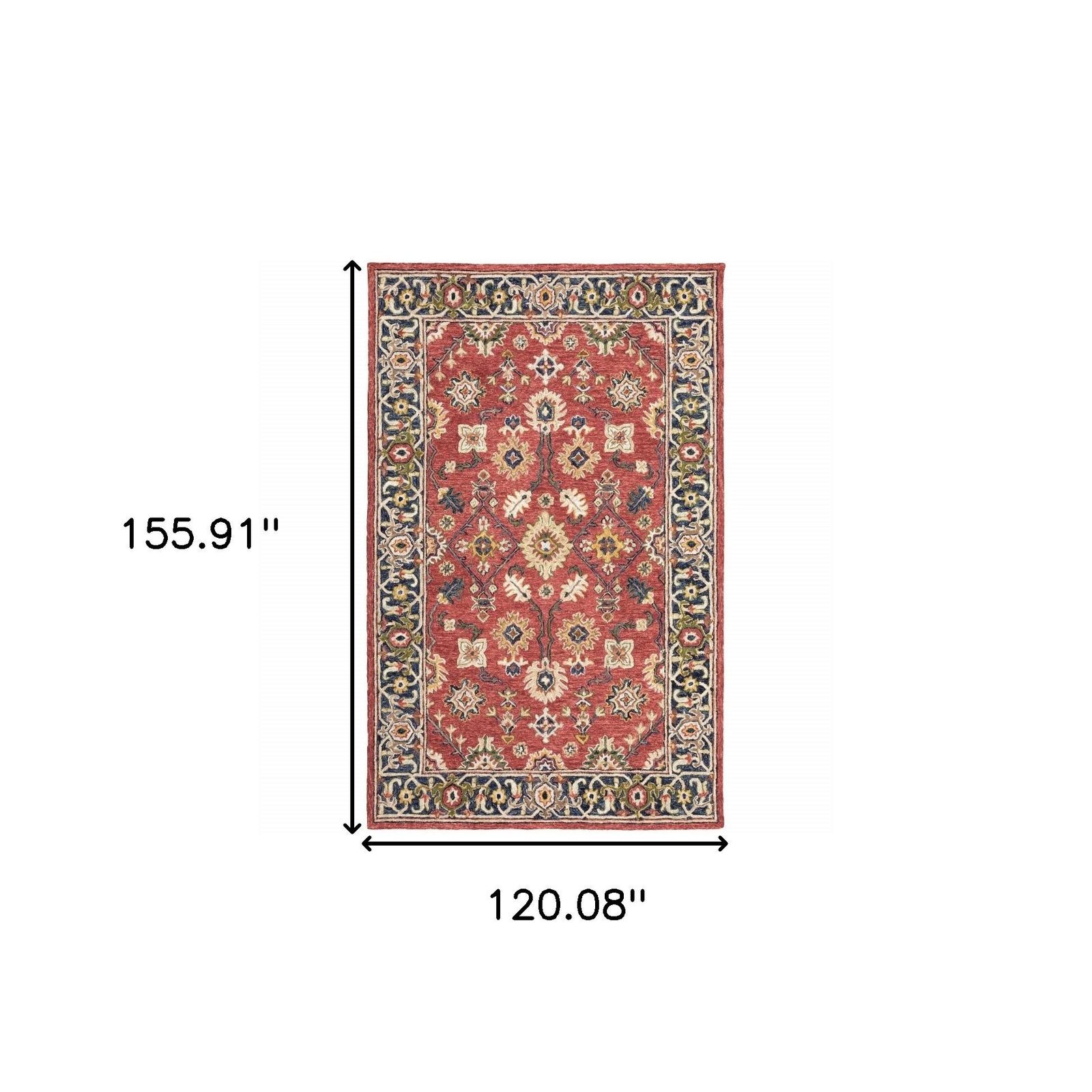 10′ X 13′ Red And Blue Bohemian Area Rug