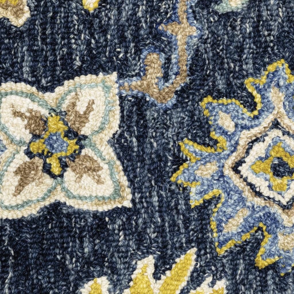 4′ X 6′ Navy And Blue Bohemian Area Rug