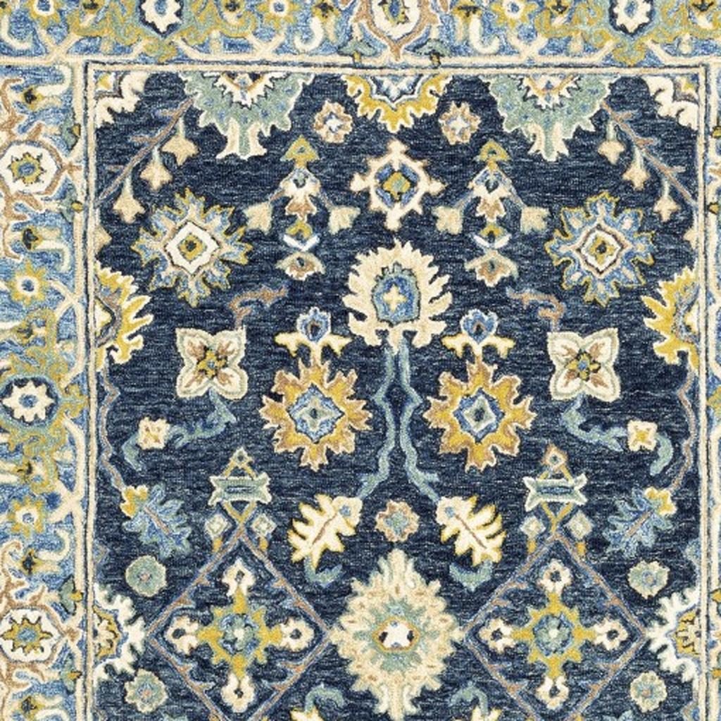 4′ X 6′ Navy And Blue Bohemian Area Rug