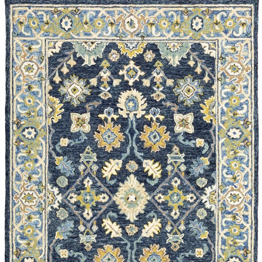 8′ X 10′ Navy and Blue Bohemian Area Rug