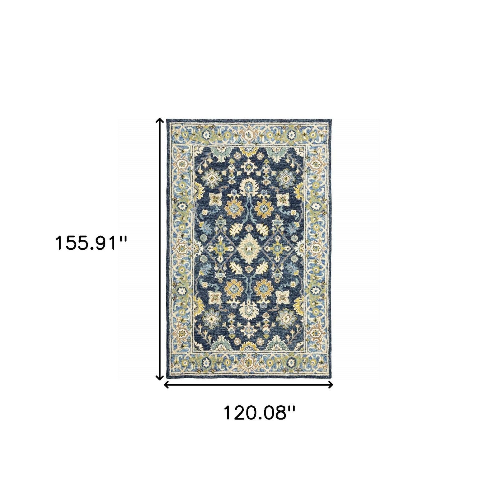 10′ X 13′ Navy And Blue Bohemian Area Rug