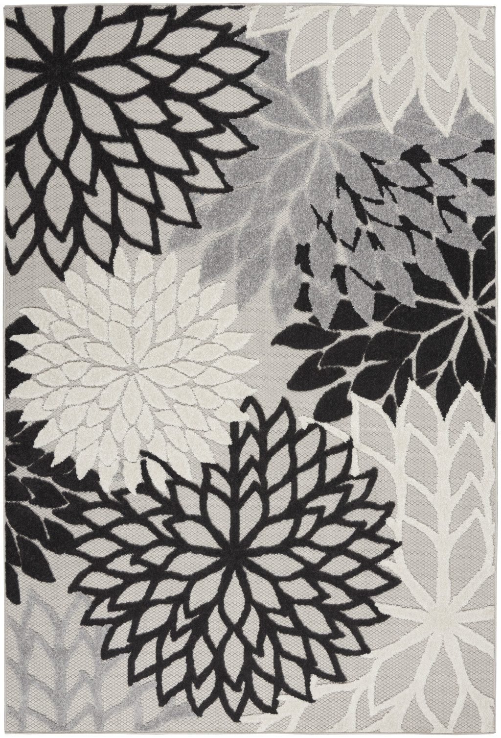 6′ X 9′ Black And White Indoor Outdoor Area Rug