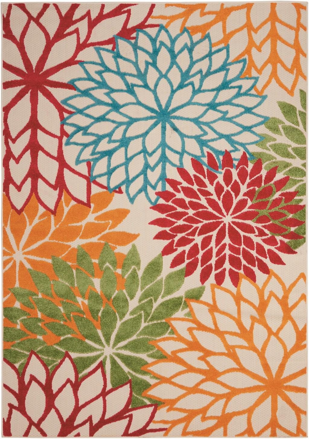 4′ X 6′ Green And Ivory Floral Area Rug