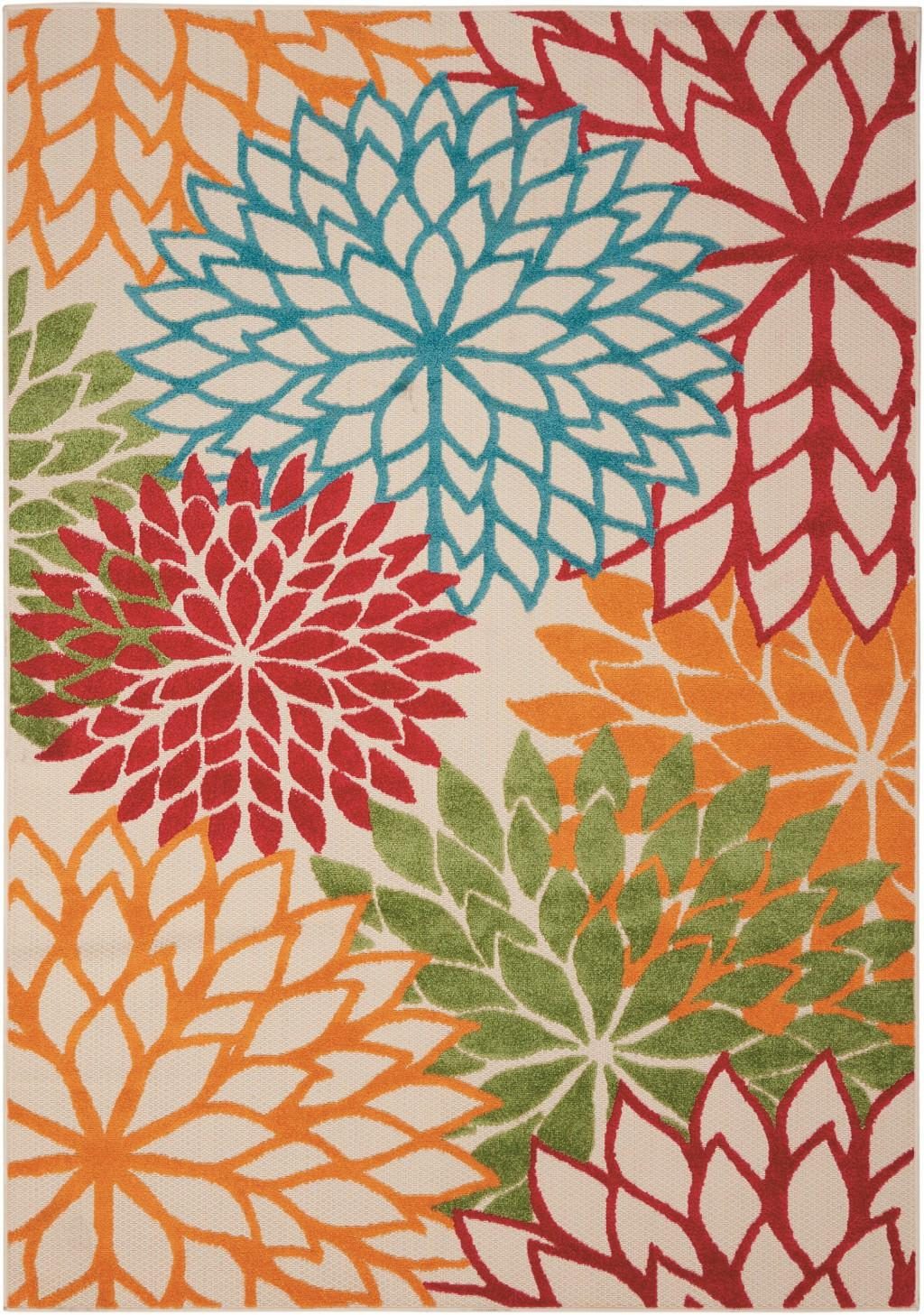 4′ X 6′ Green And Ivory Floral Area Rug