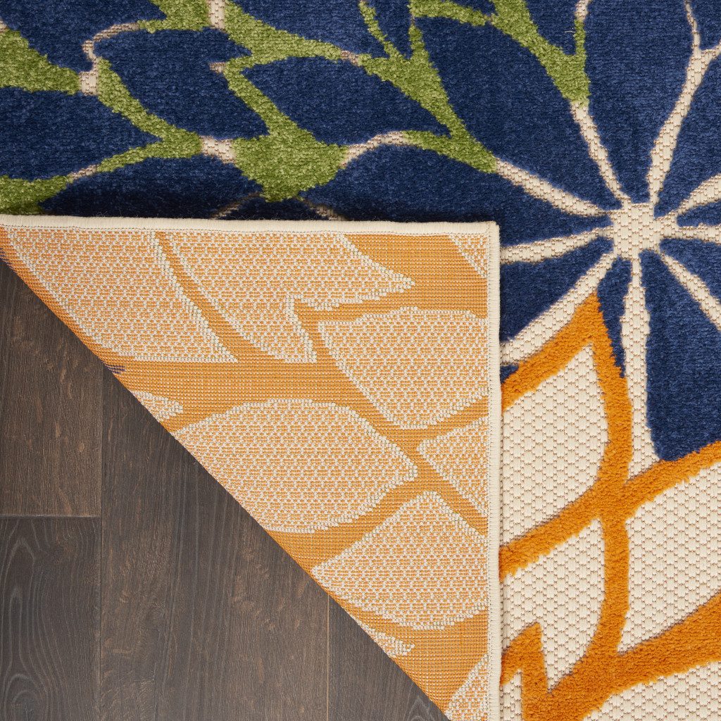 3′ X 4′ Ivory Blue Indoor Outdoor Area Rug II