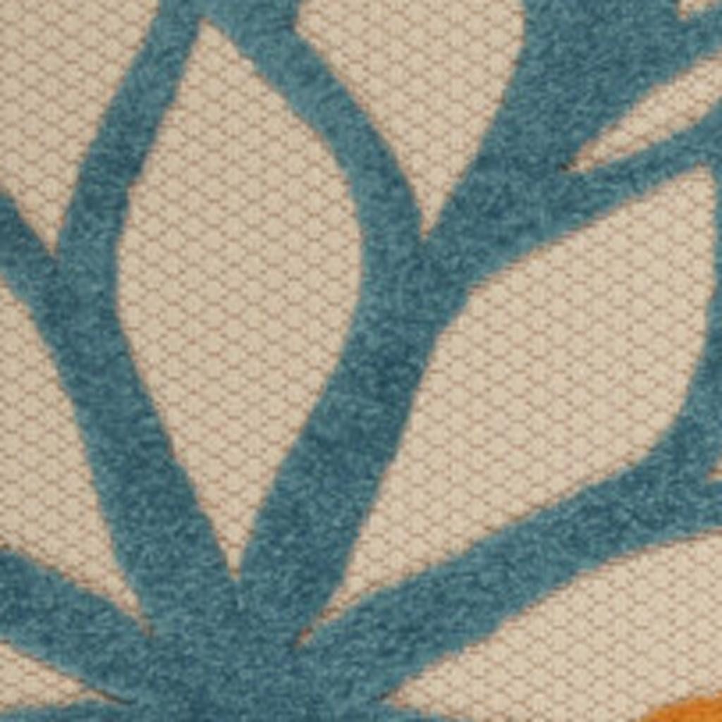5′ X 8′ Ivory and Blue Floral Indoor Outdoor Rug