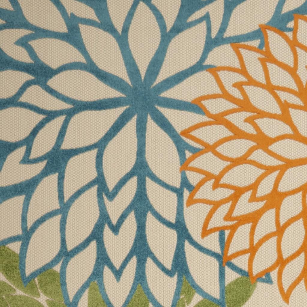 8′ X 11′ Ivory Blue Indoor Outdoor Area Rug II