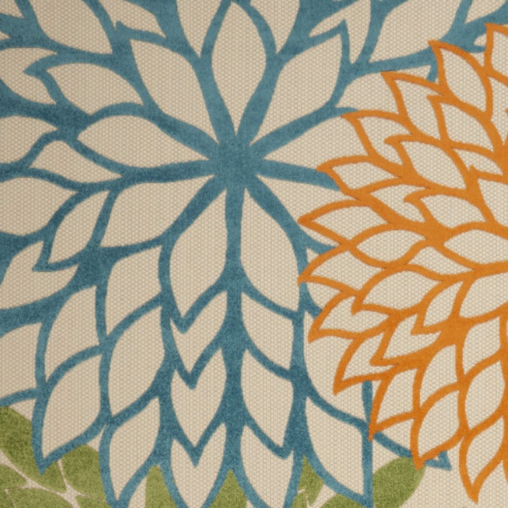 8′ X 11′ Ivory Blue Indoor Outdoor Area Rug II
