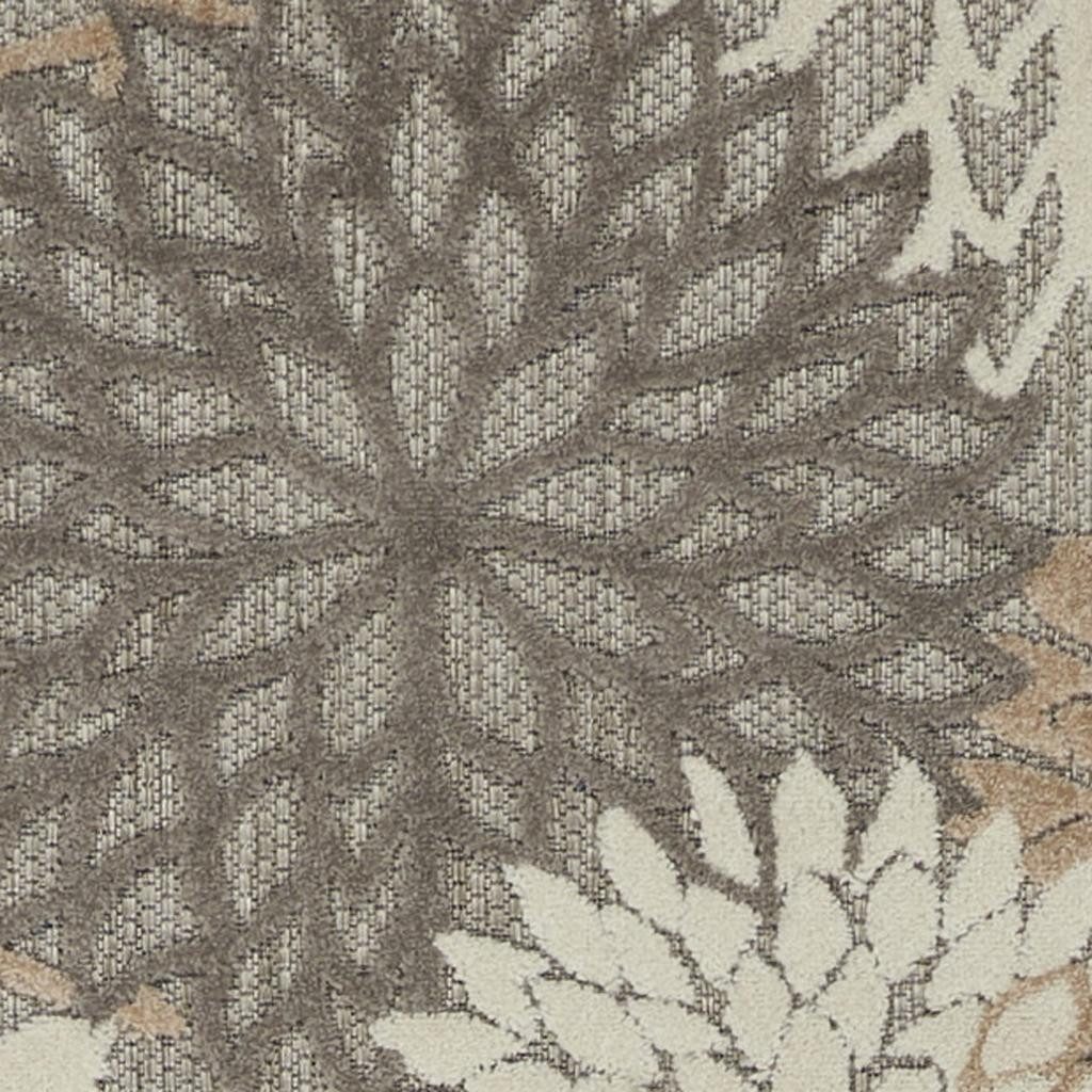 8′ Gray and Ivory Indoor Outdoor Area Rug