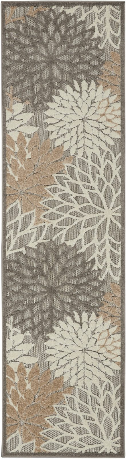 10′ Gray and Ivory Indoor Outdoor Area Rug