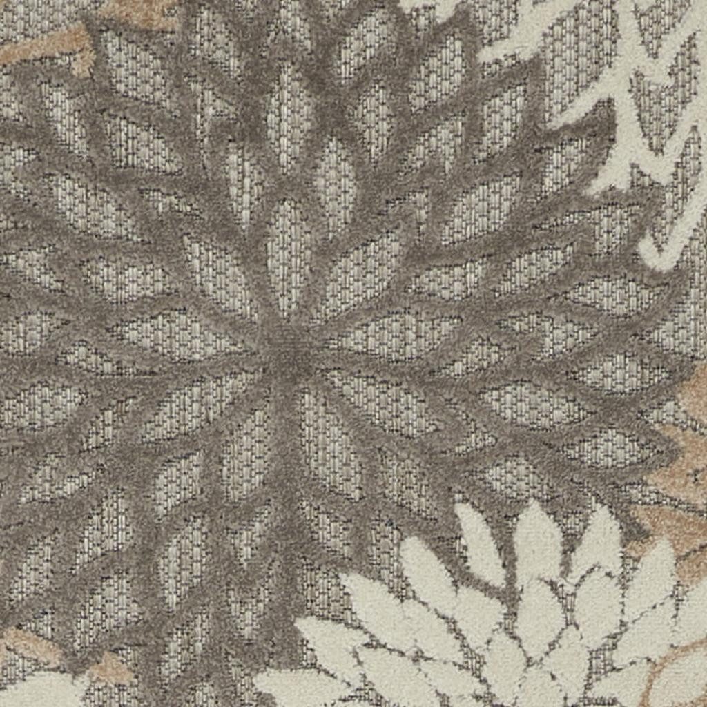 10′ Gray and Ivory Indoor Outdoor Area Rug