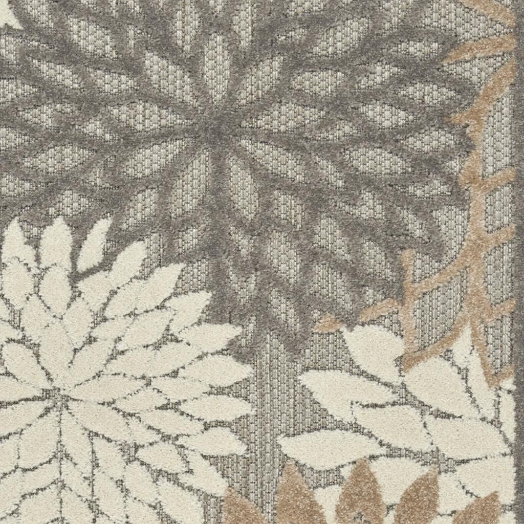 3′ X 4′ Gray Ivory Floral Indoor Outdoor Area Rug
