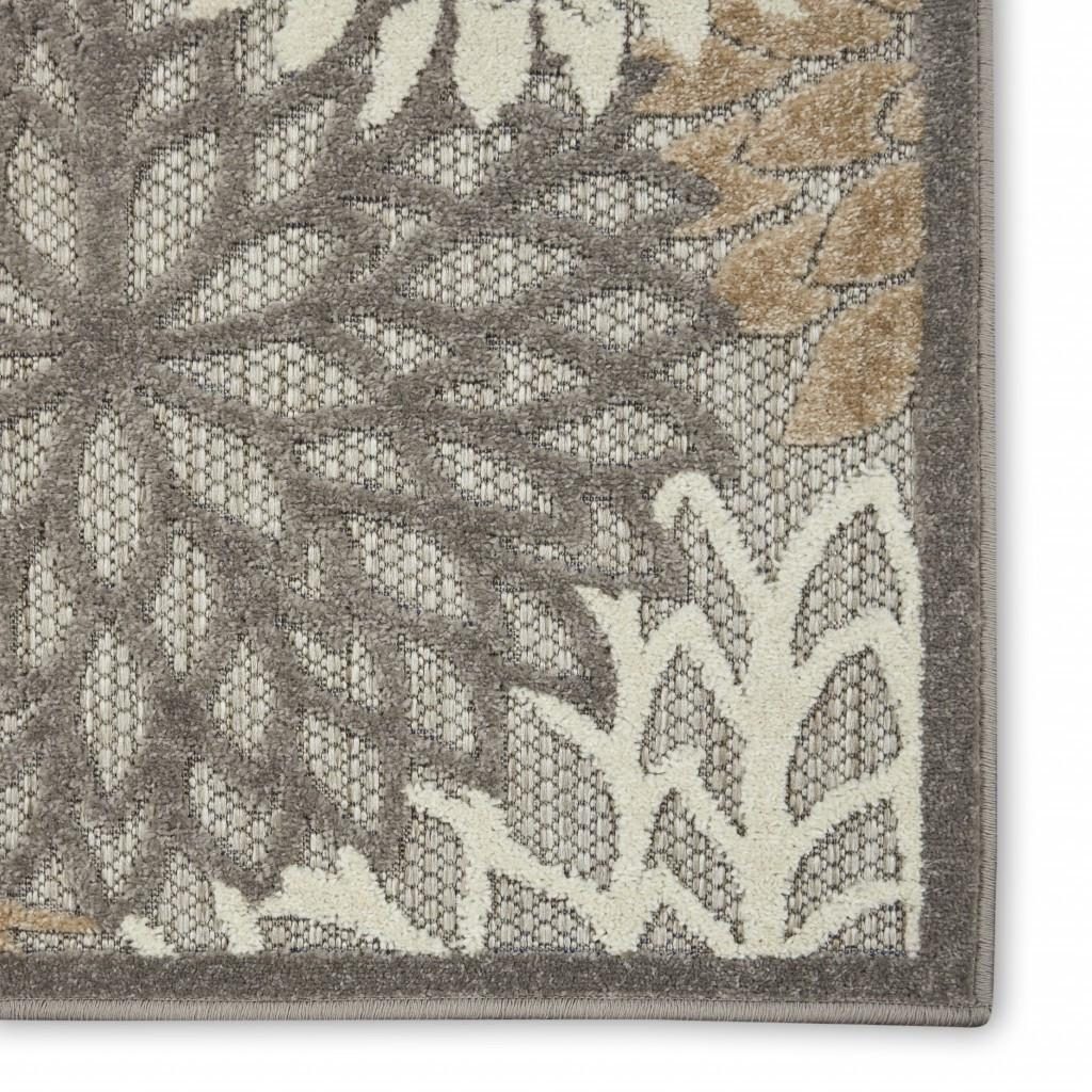 3′ X 4′ Gray Ivory Floral Indoor Outdoor Area Rug