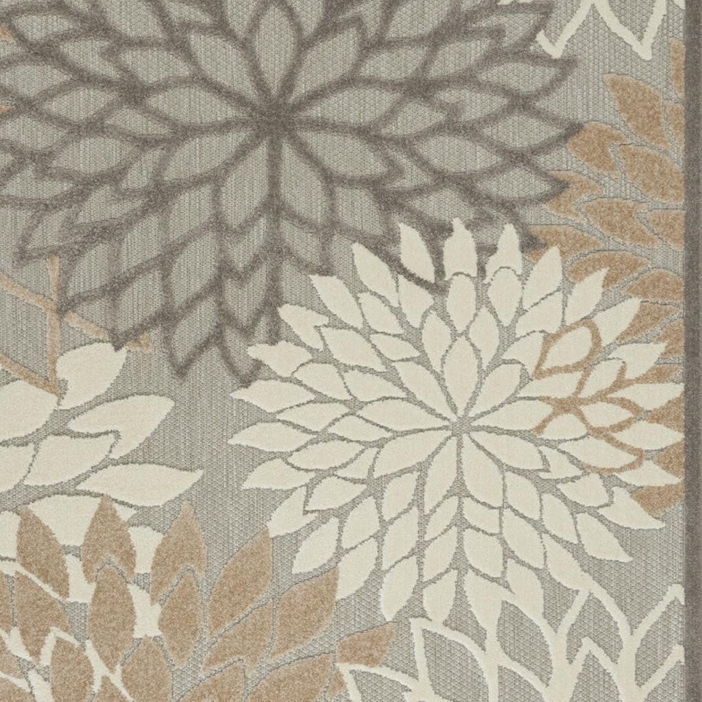 4′ X 6′ Gray and Ivory Indoor Outdoor Area Rug