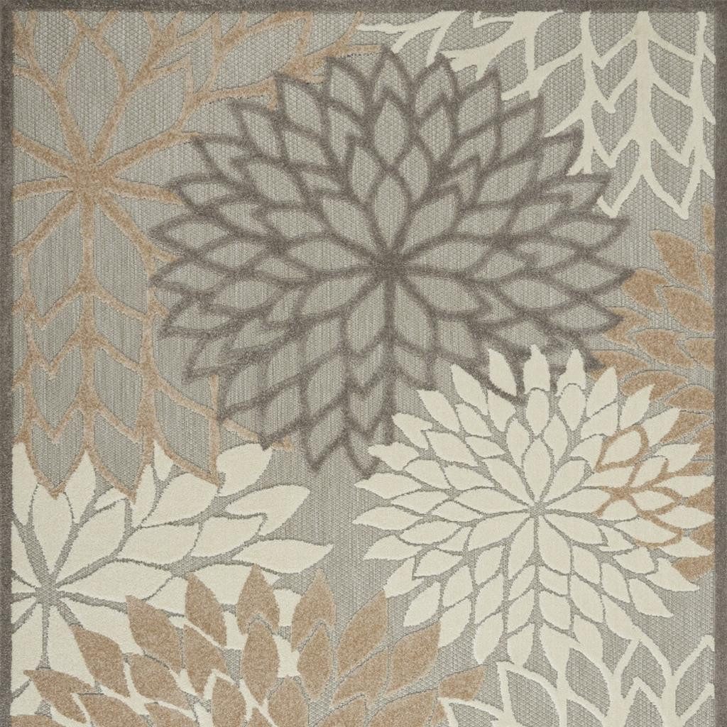 4′ X 6′ Gray and Ivory Indoor Outdoor Area Rug