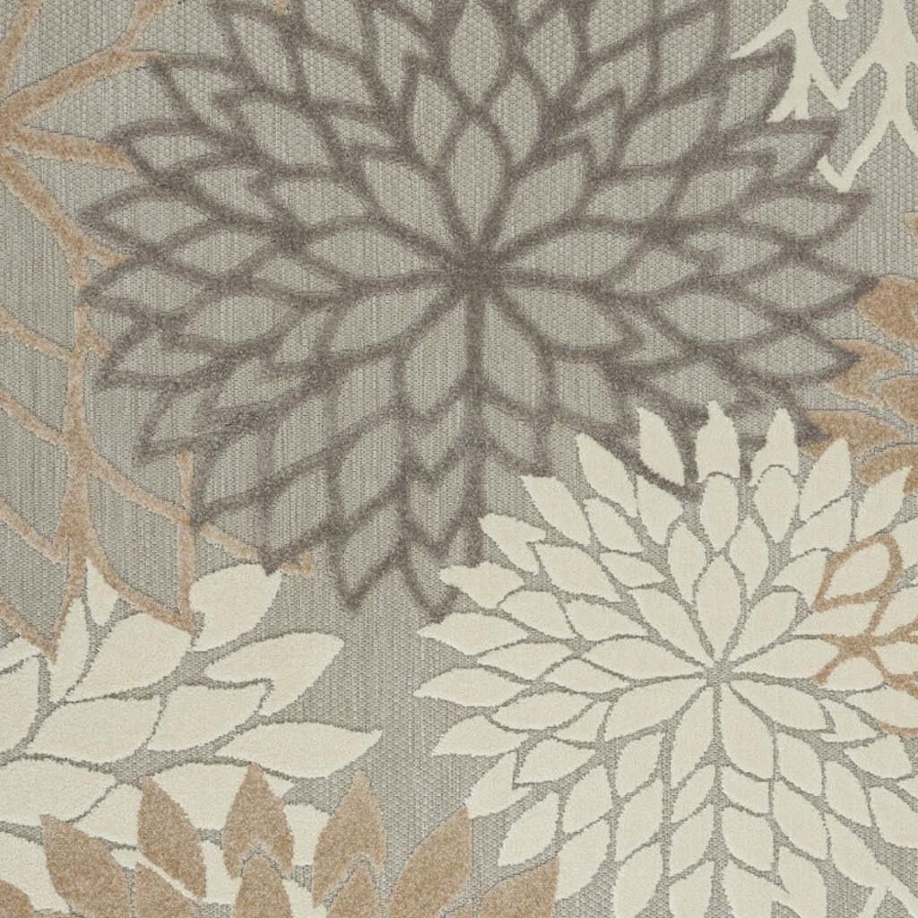 6′ X 9′ Gray and Ivory Indoor Outdoor Area Rug
