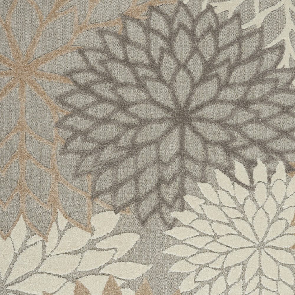 6′ X 9′ Gray and Ivory Indoor Outdoor Area Rug