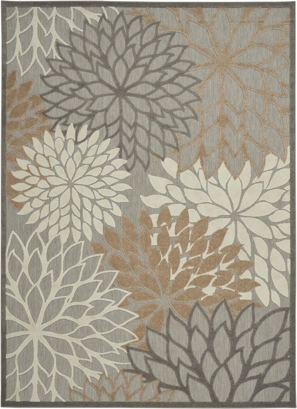 7′ X 10′ Gray And Ivory Indoor Outdoor Area Rug