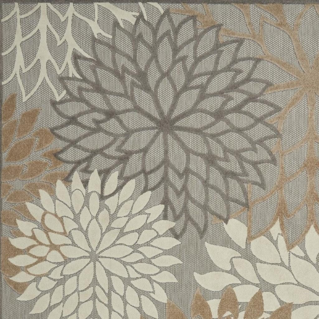 7′ X 10′ Gray And Ivory Indoor Outdoor Area Rug