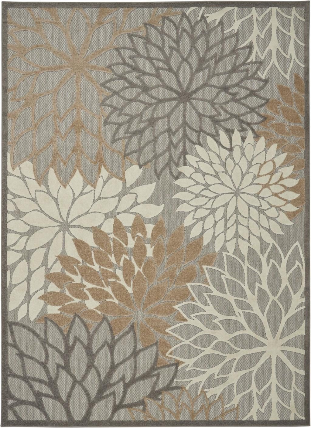 7′ X 10′ Gray And Ivory Indoor Outdoor Area Rug