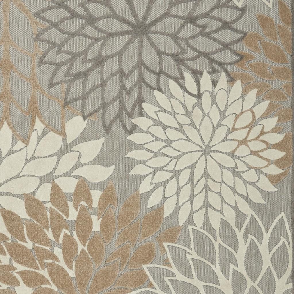 8′ X 11′ Gray And Ivory Indoor Outdoor Area Rug
