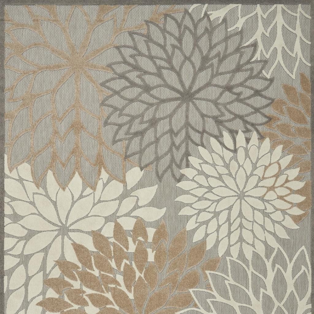 8′ X 11′ Gray And Ivory Indoor Outdoor Area Rug