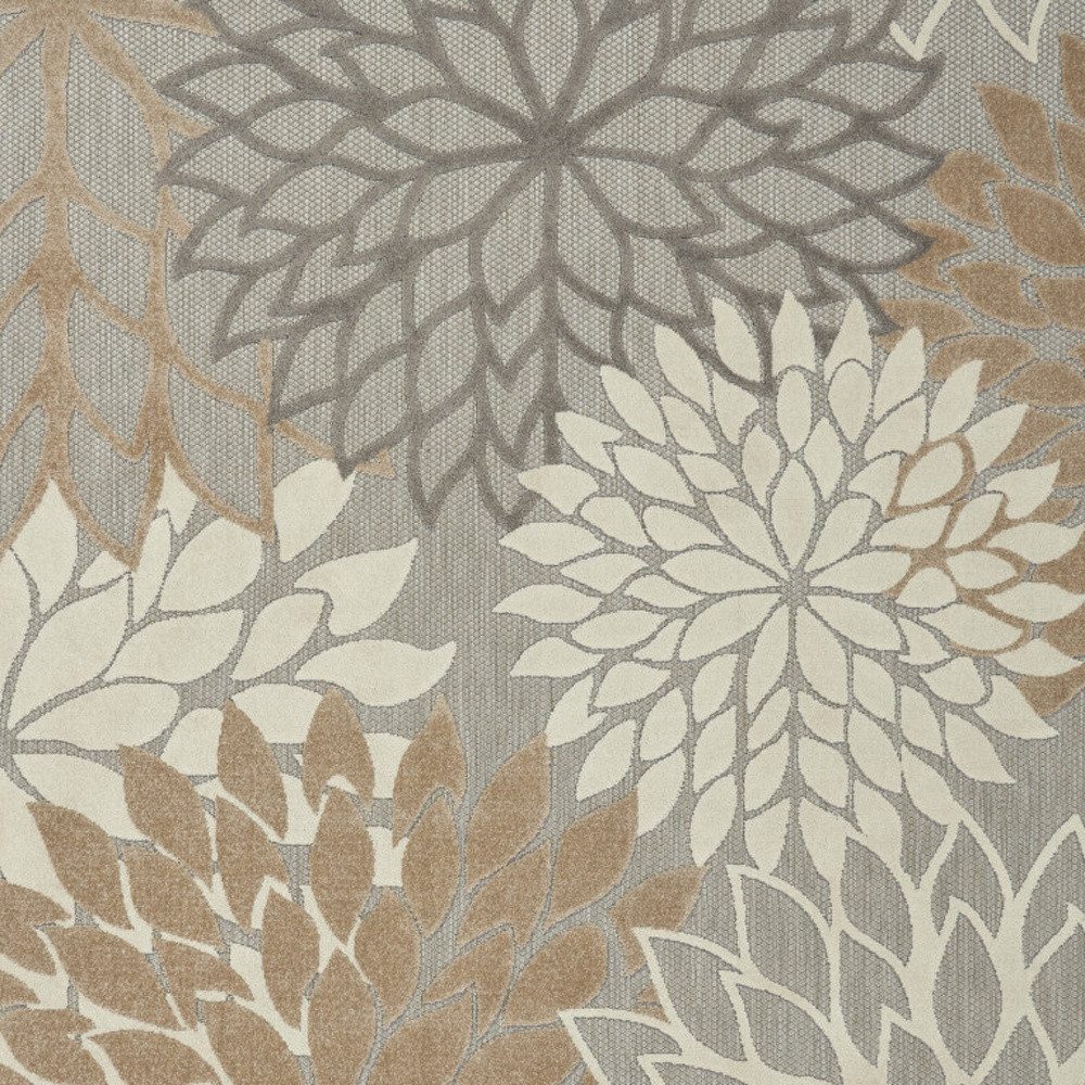 8′ X 11′ Gray And Ivory Indoor Outdoor Area Rug