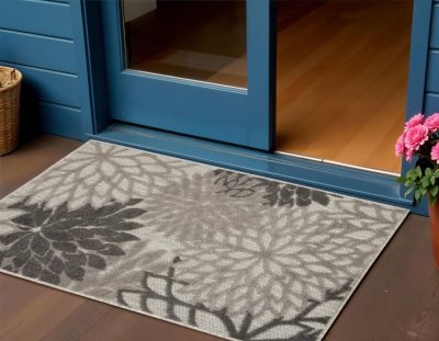 3′ × 4′ Gray Indoor Outdoor Area Rug