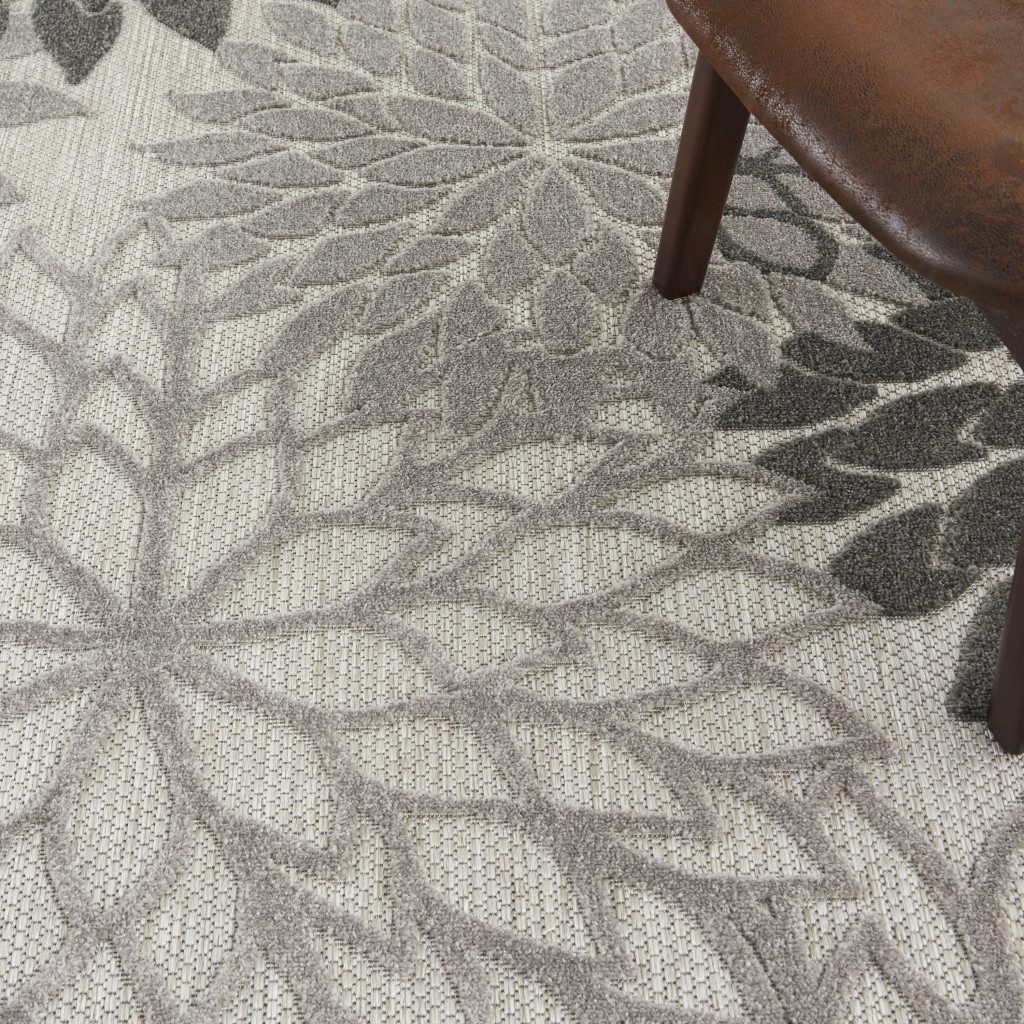 4′ Gray Indoor Outdoor Round Rug