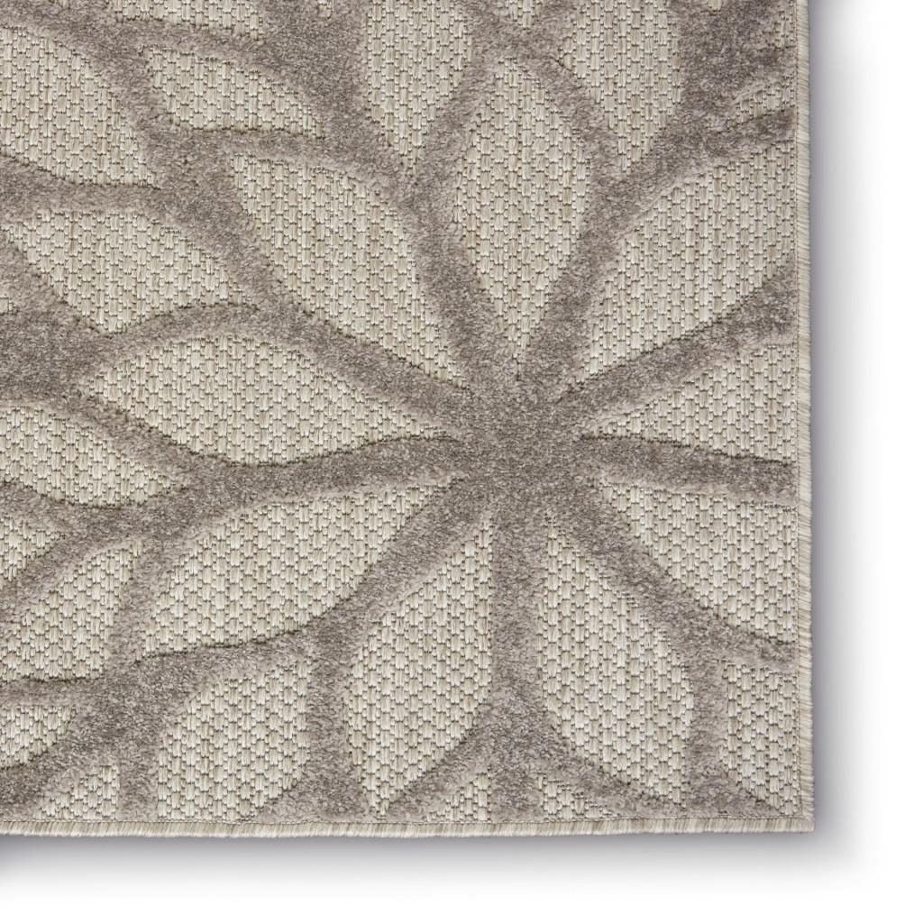 5′ X 8′ Gray Floral Indoor Outdoor Area Rug