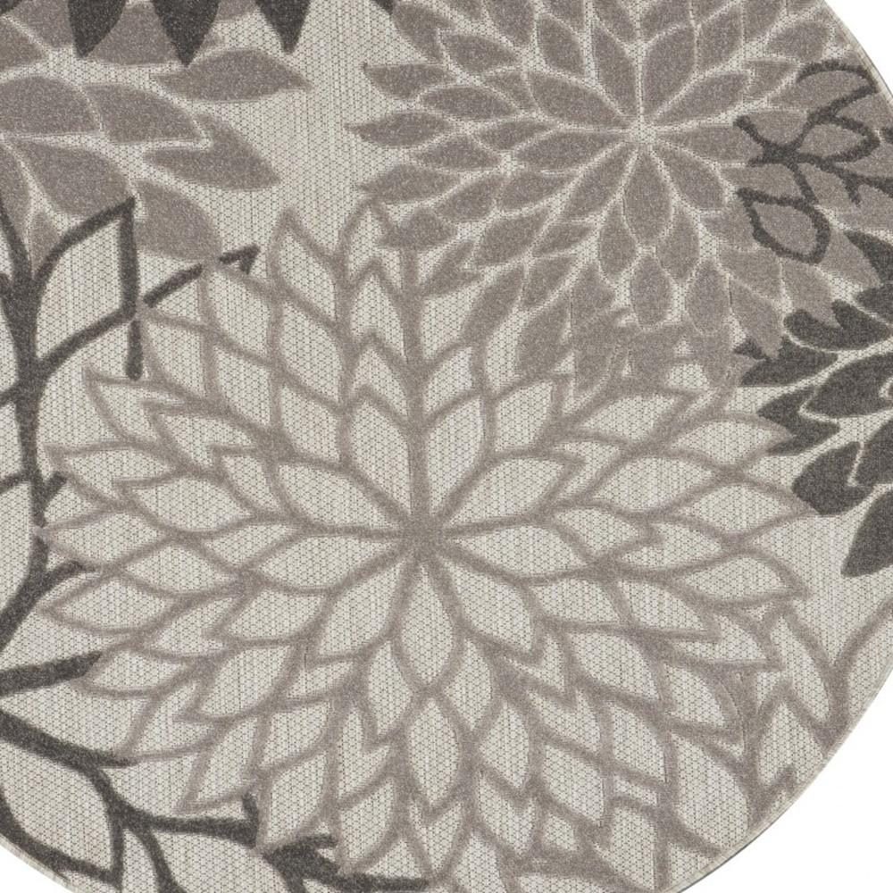 5′ Gray Indoor Outdoor Round Rug