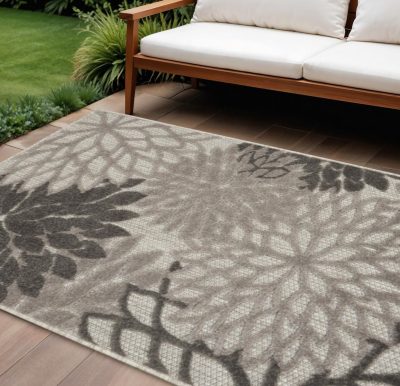8′ X 11′ Gray Indoor Outdoor Area Rug