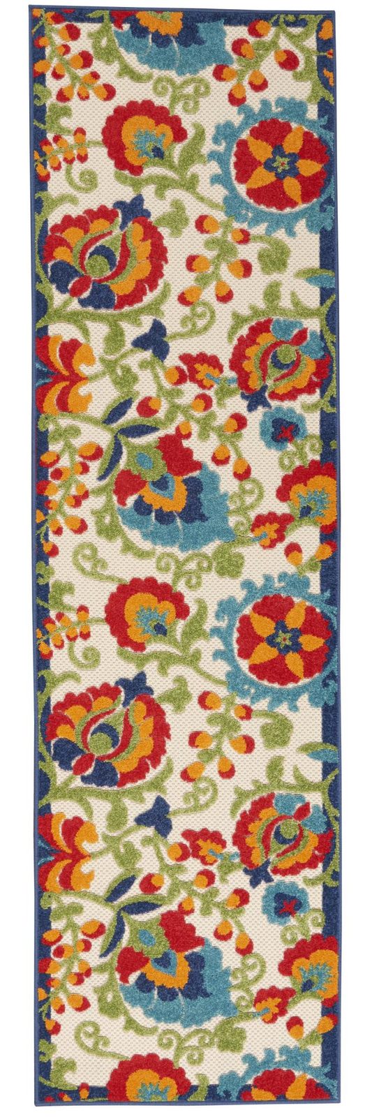 6′ Green and Ivory Indoor Outdoor Area Rug