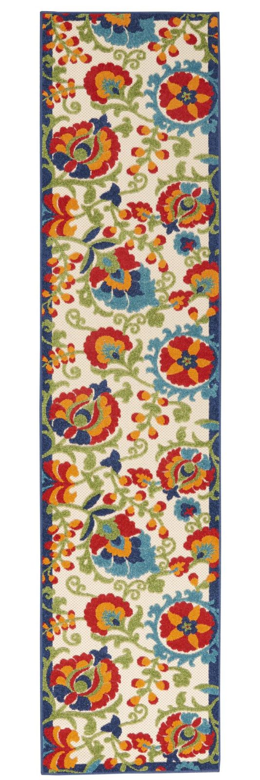 10′ Green and Ivory Indoor Outdoor Area Rug