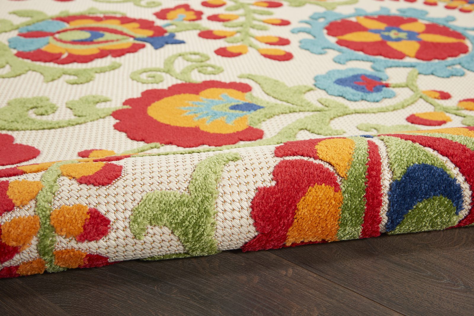 10′ Green and Ivory Indoor Outdoor Area Rug