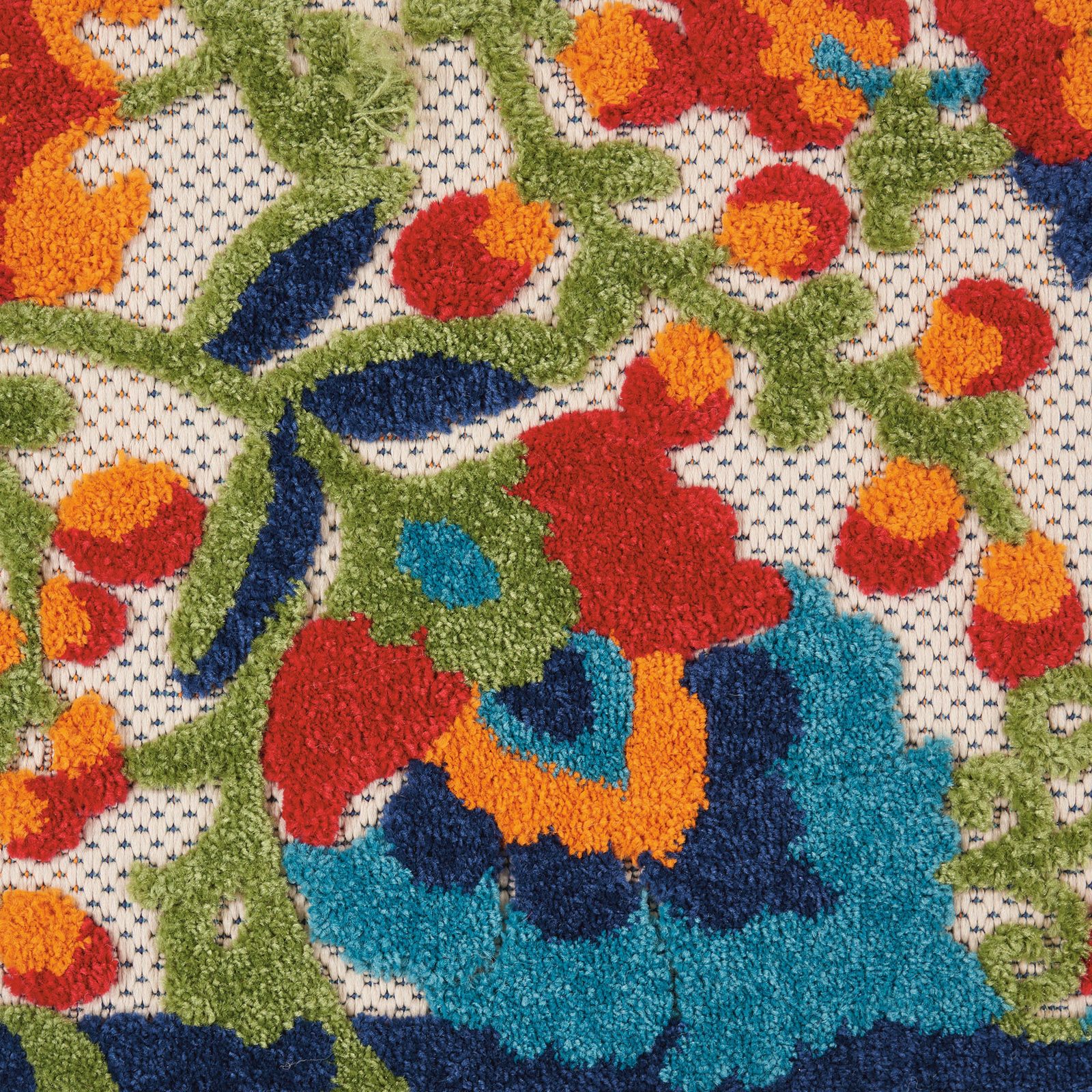 3′ X 4′ Green and Ivory Indoor-Outdoor Area Rug II