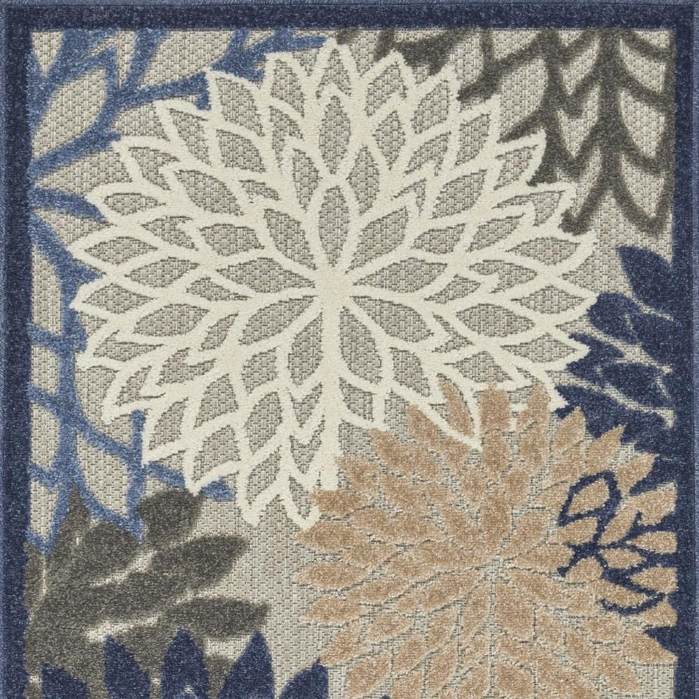 3′ X 4′ Blue and Gray Indoor-Outdoor Area Rug II