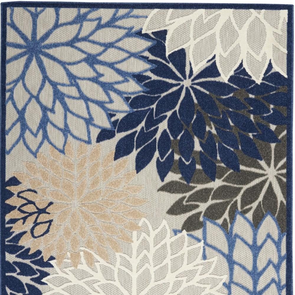 4′ X 6′ Blue and Gray Indoor Outdoor Area Rug
